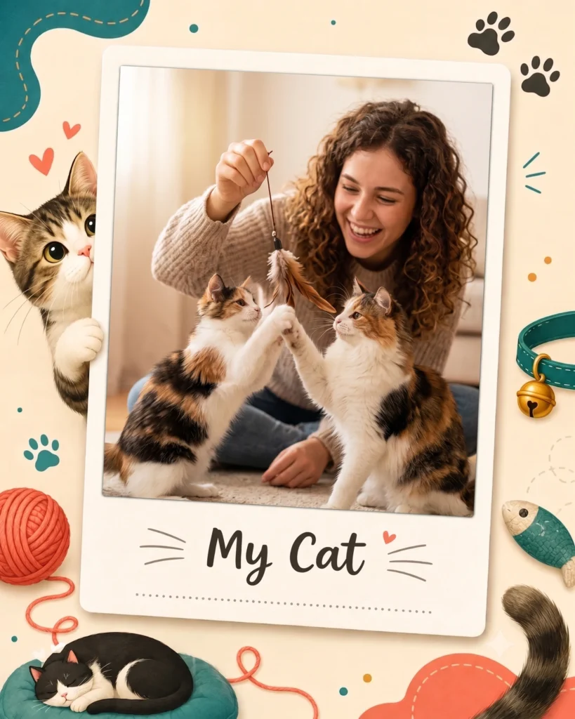Cute Cat Polaroid Frame
