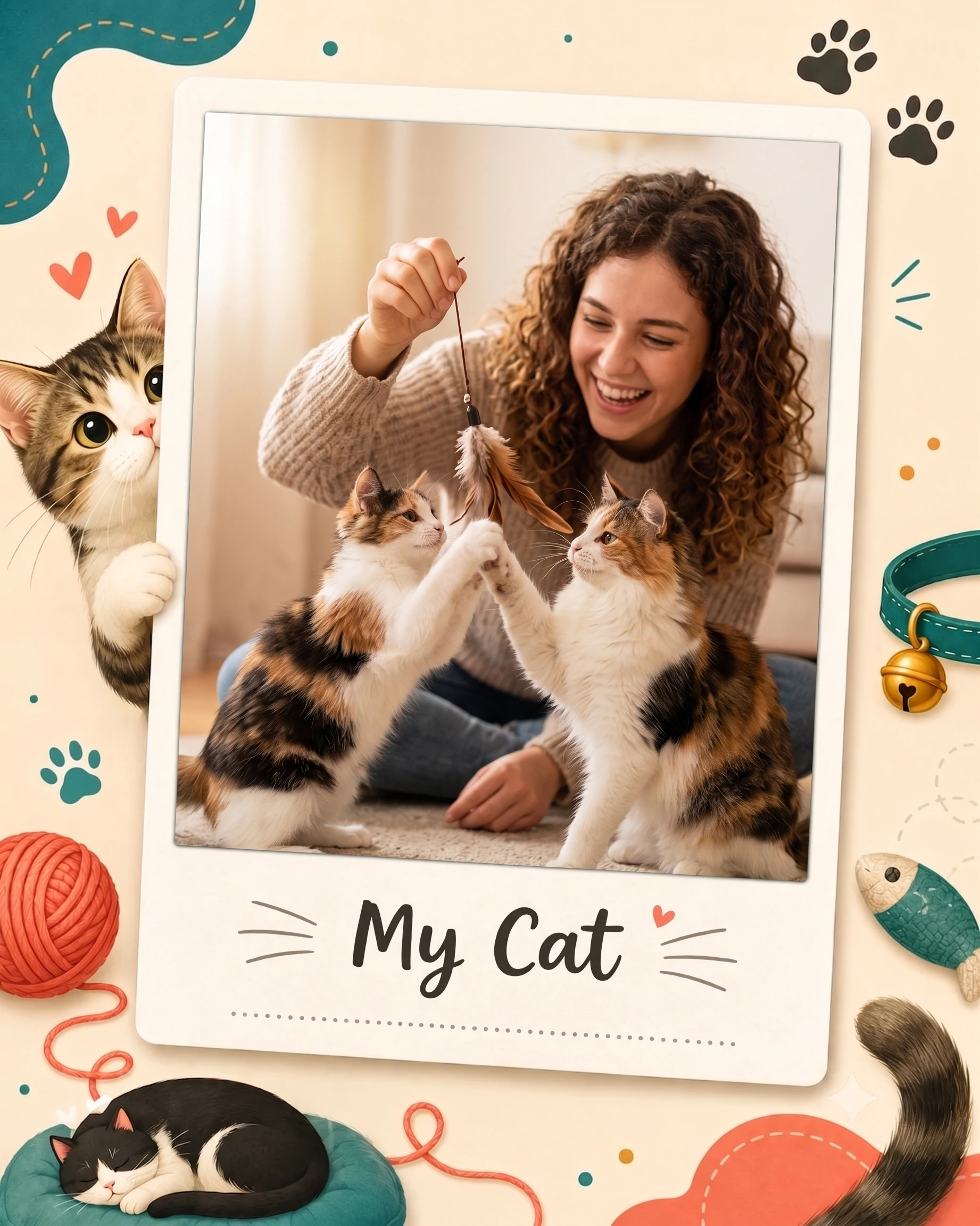 Cute Cat Polaroid Frame