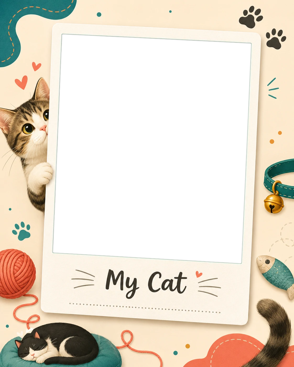 Cute Cat Polaroid Frame
