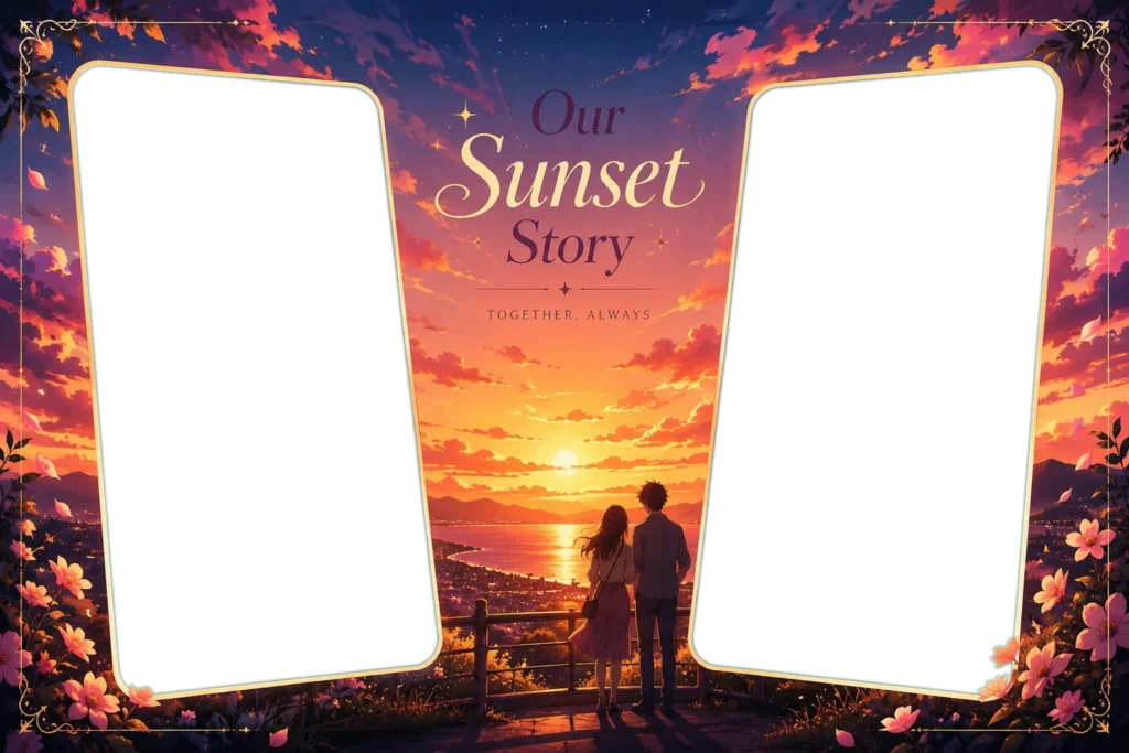 Romantic Anime Sunset Couple