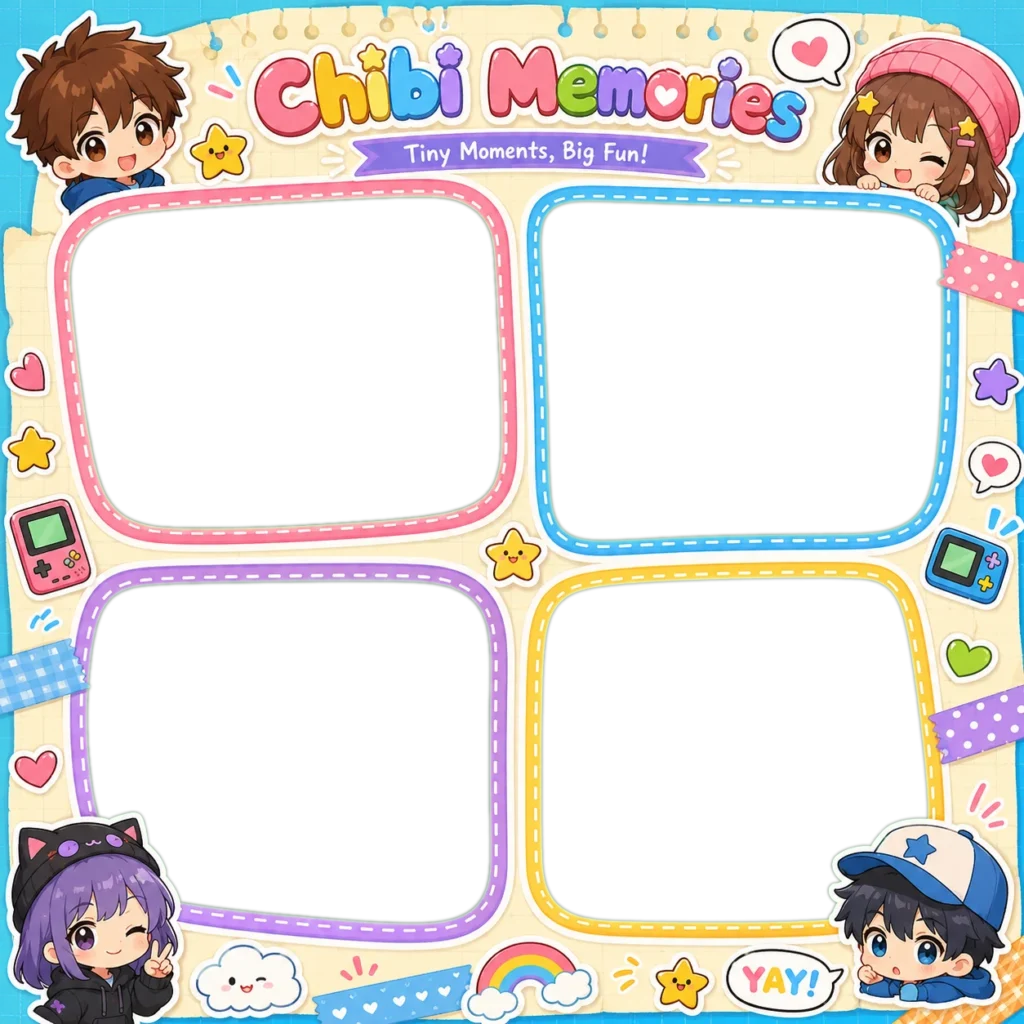 Colorful Chibi Memory Collage