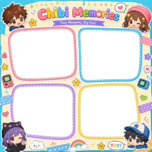 Colorful Chibi Memory Collage