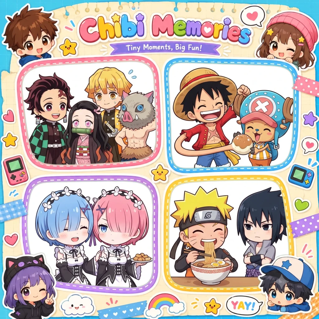 Colorful Chibi Memory Collage