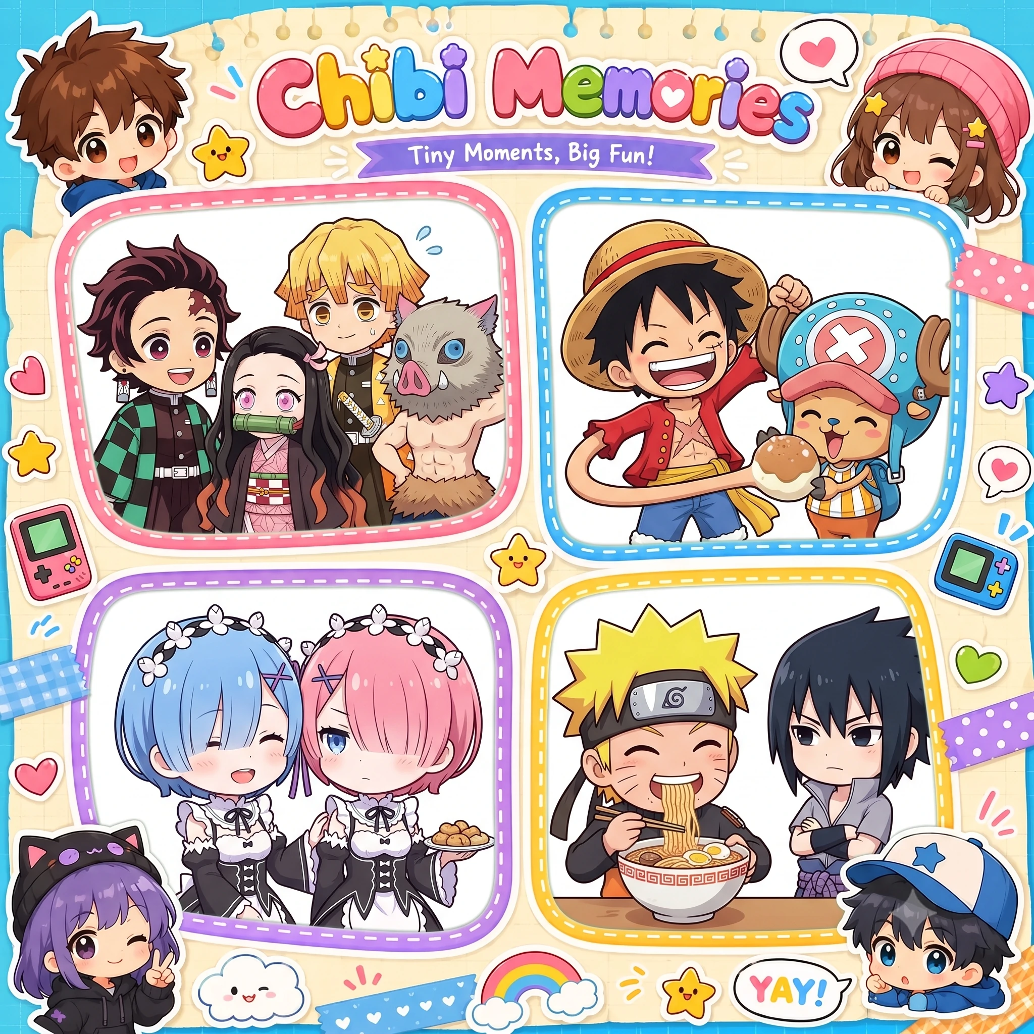 Colorful Chibi Memory Collage
