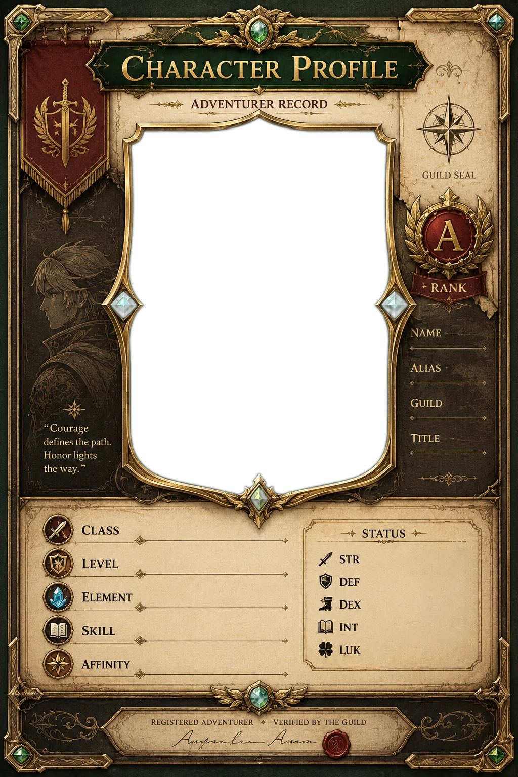Fantasy Character Profile Card