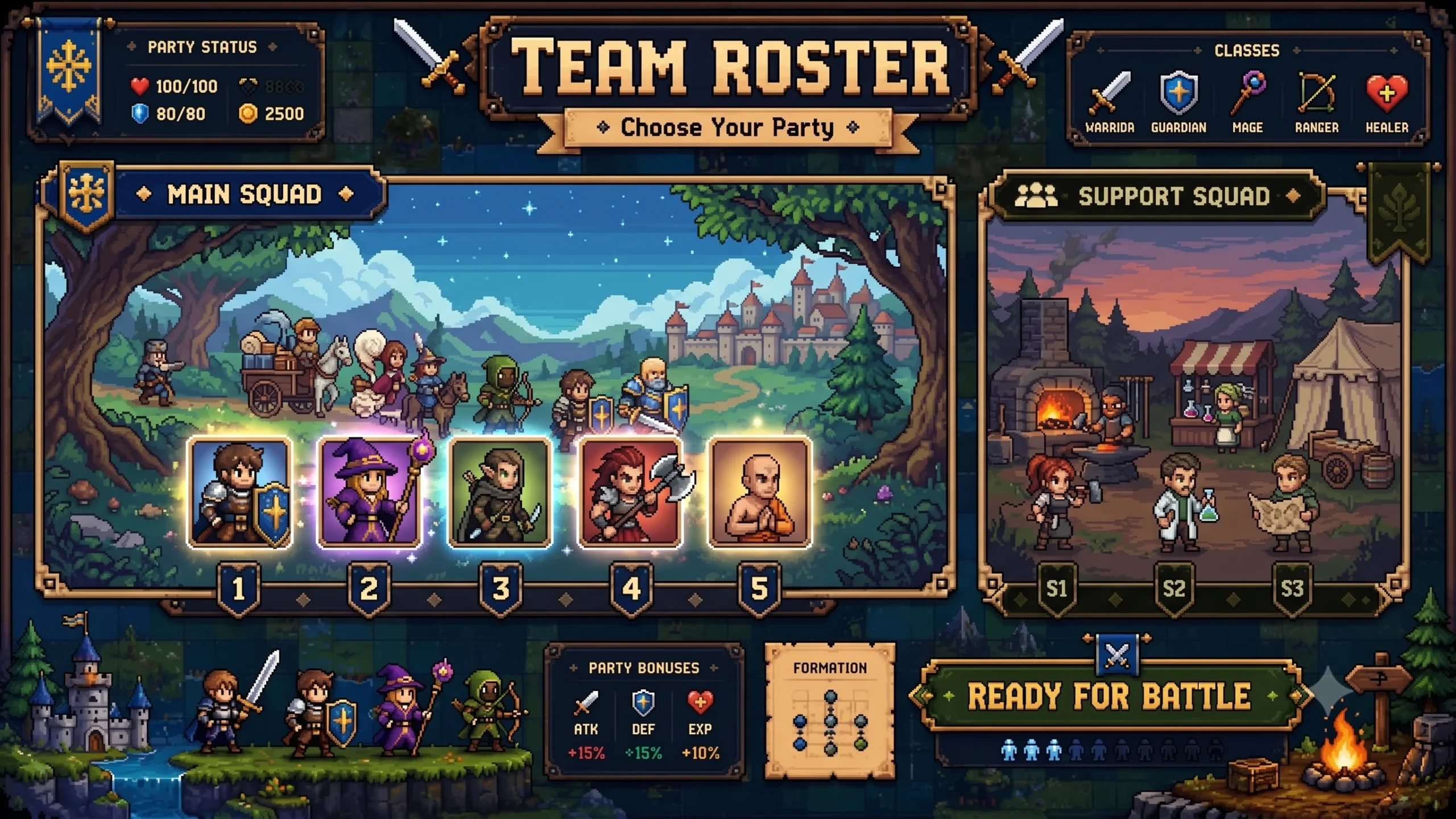Fantasy Game Team Roster
