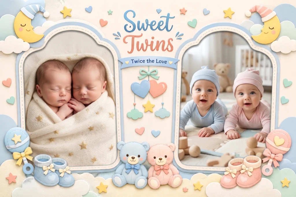Sweet Twins Memory Frame