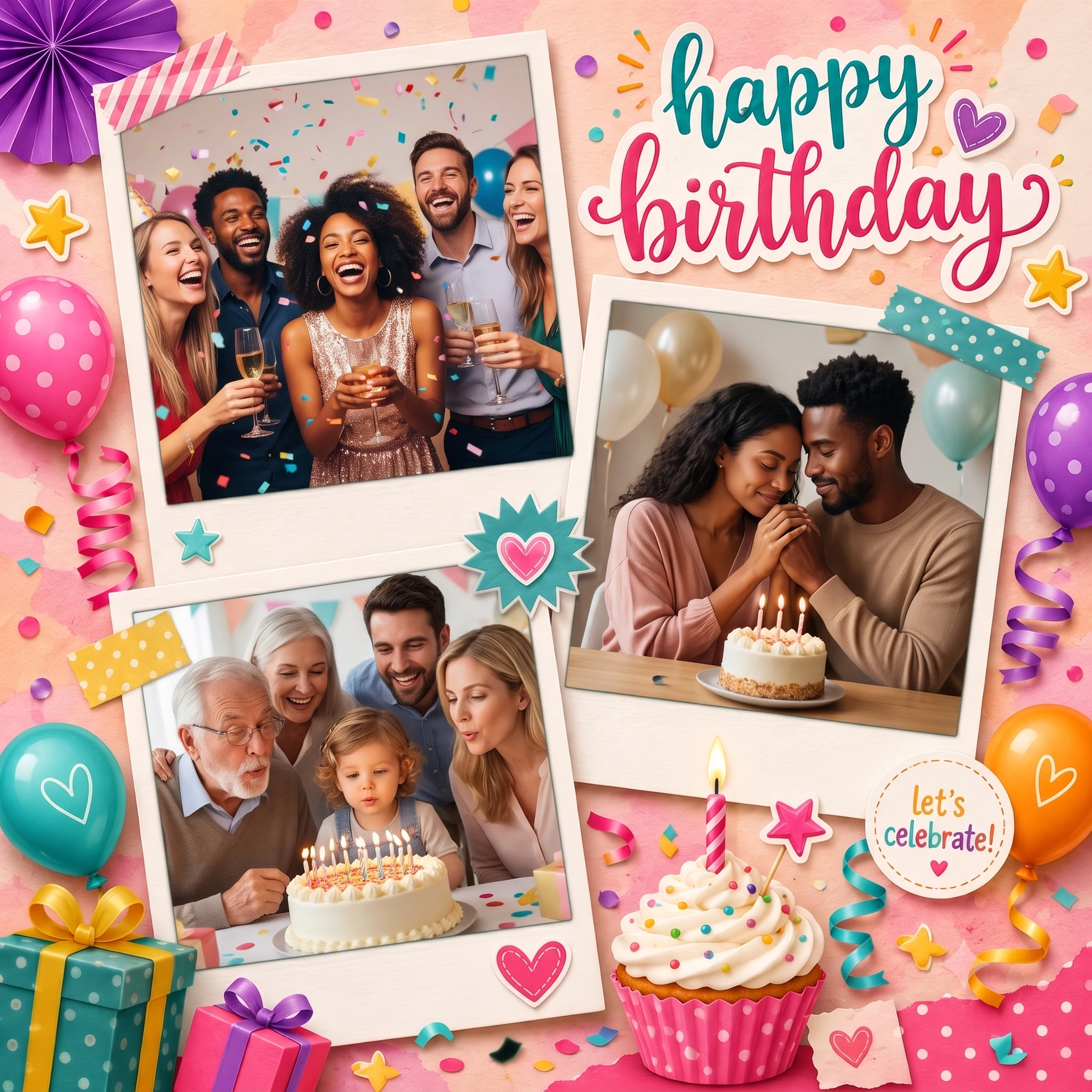 Polaroid Birthday Collage