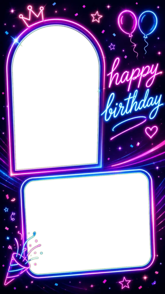 Neon Birthday Invitation