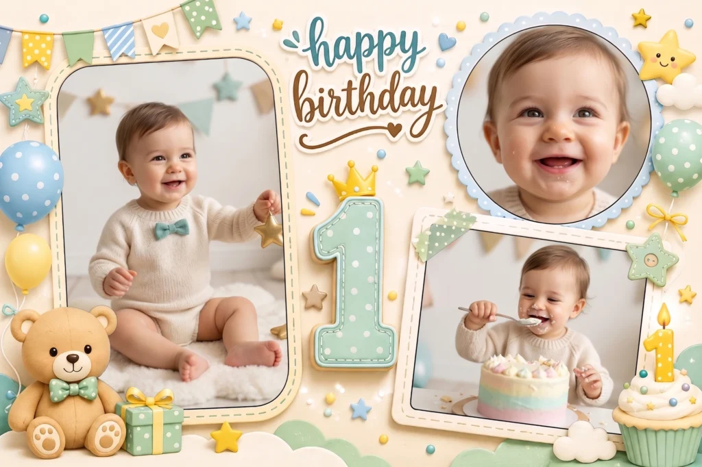 First Birthday Collage