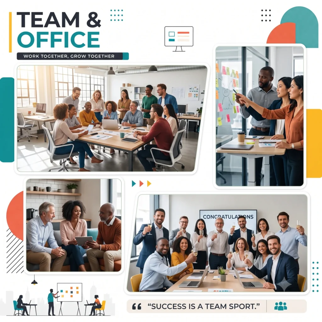 Modern Office Team Collage