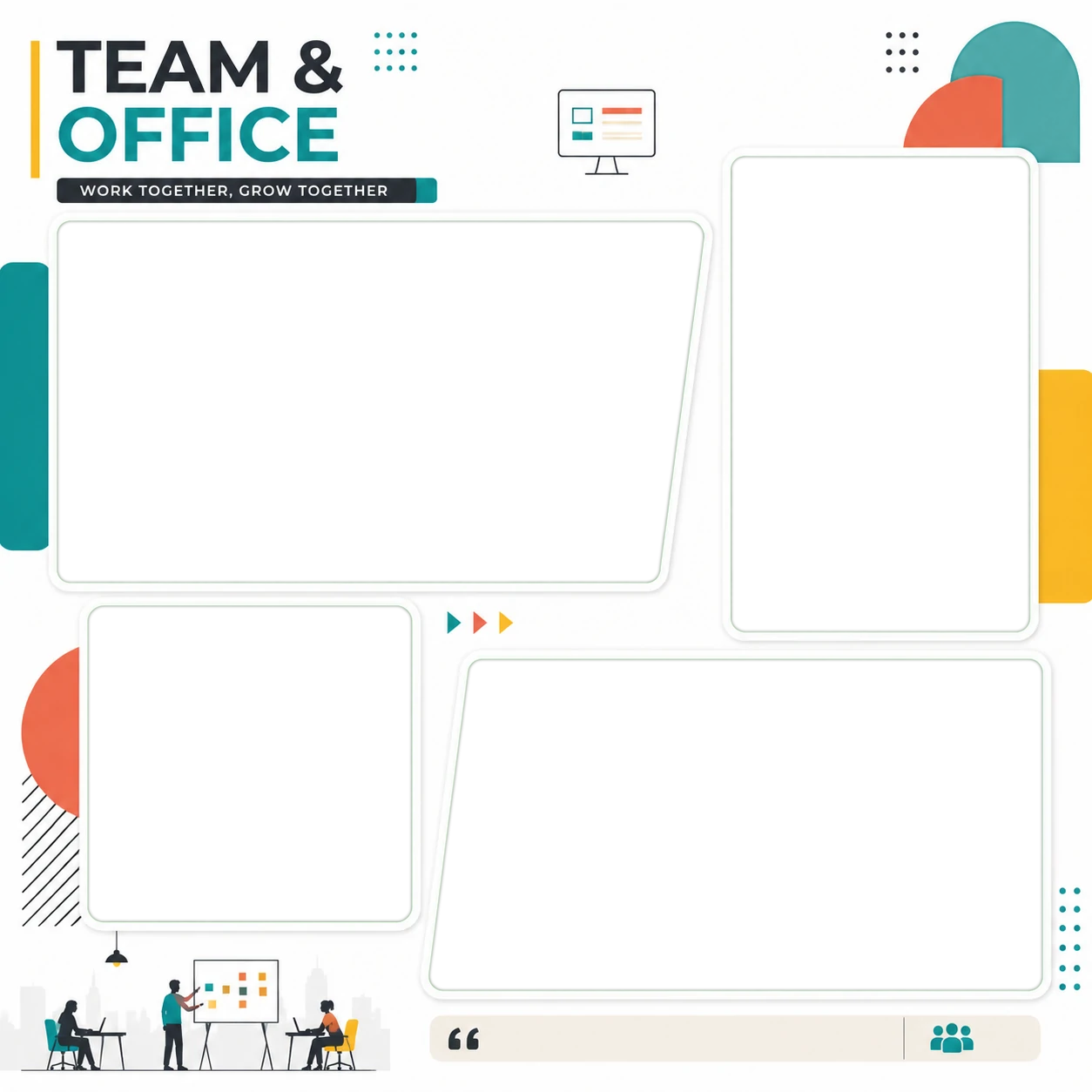 Modern Office Team Collage