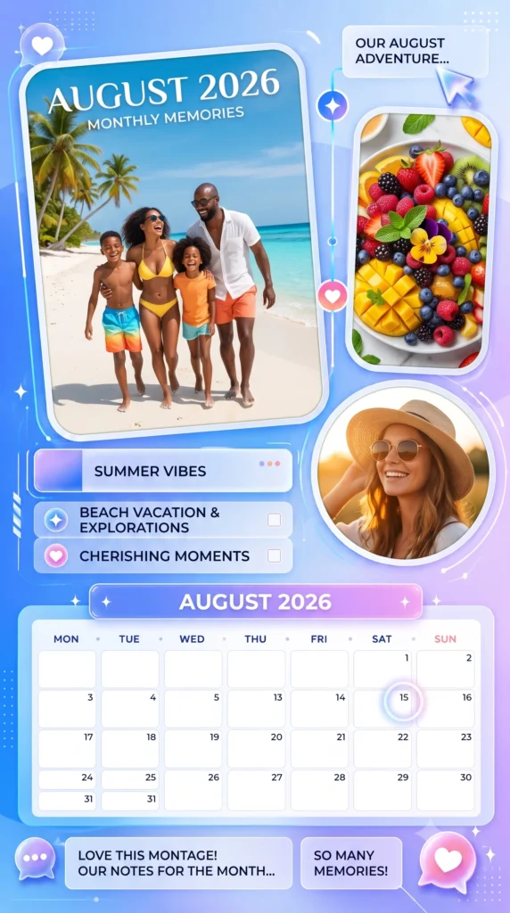 Mobile Monthly Photo Calendar