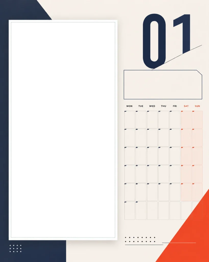 Minimal Monthly Photo Calendar