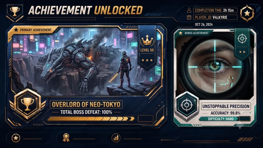 Game Achievement Card Set