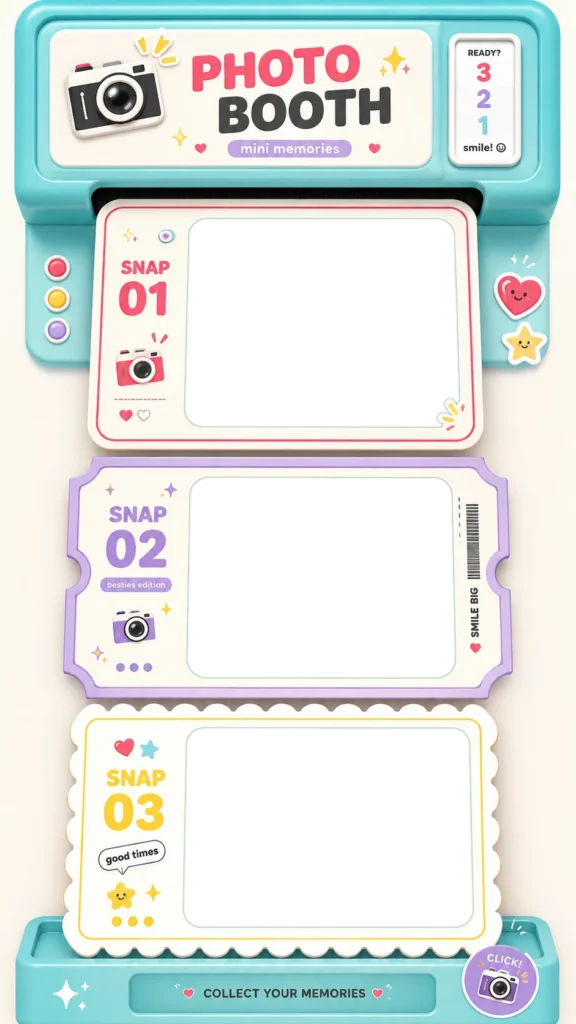 Cute Photo Booth Mini Cards