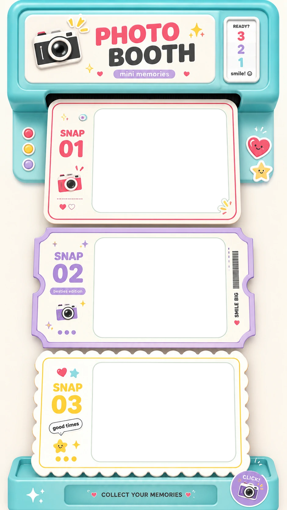 Cute Photo Booth Mini Cards