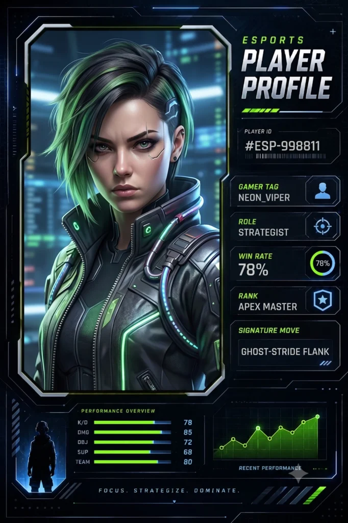 Esports Player Profile Card