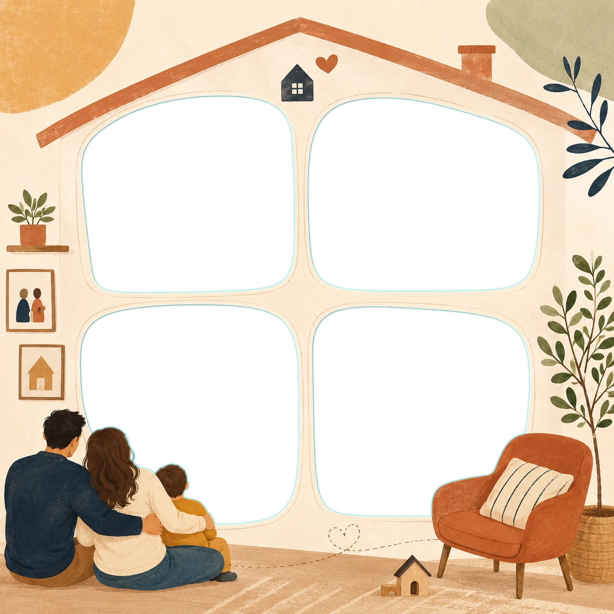 Warm Family Grid Collage