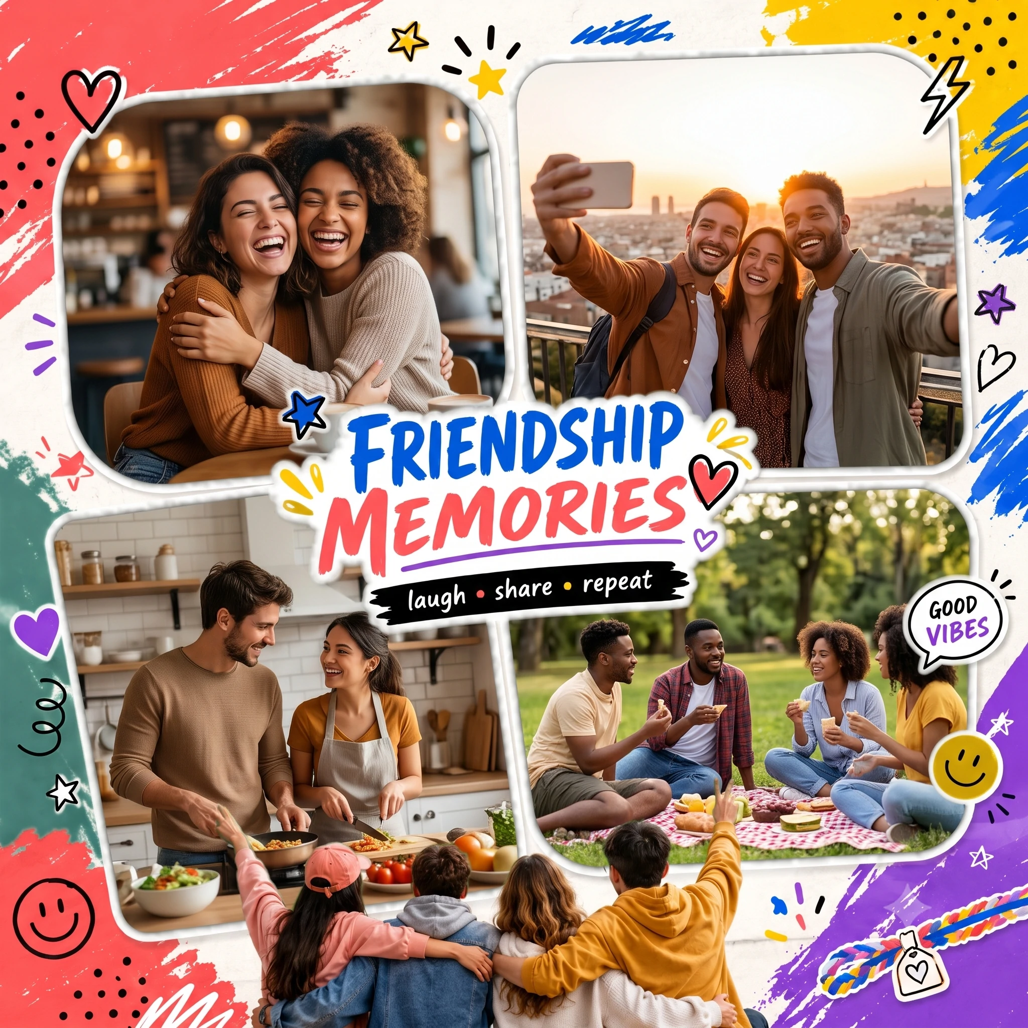 Colorful Friendship Collage