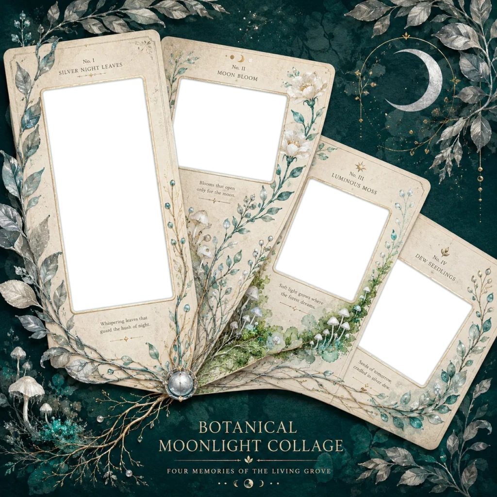 Botanical Moonlight Memory Collage