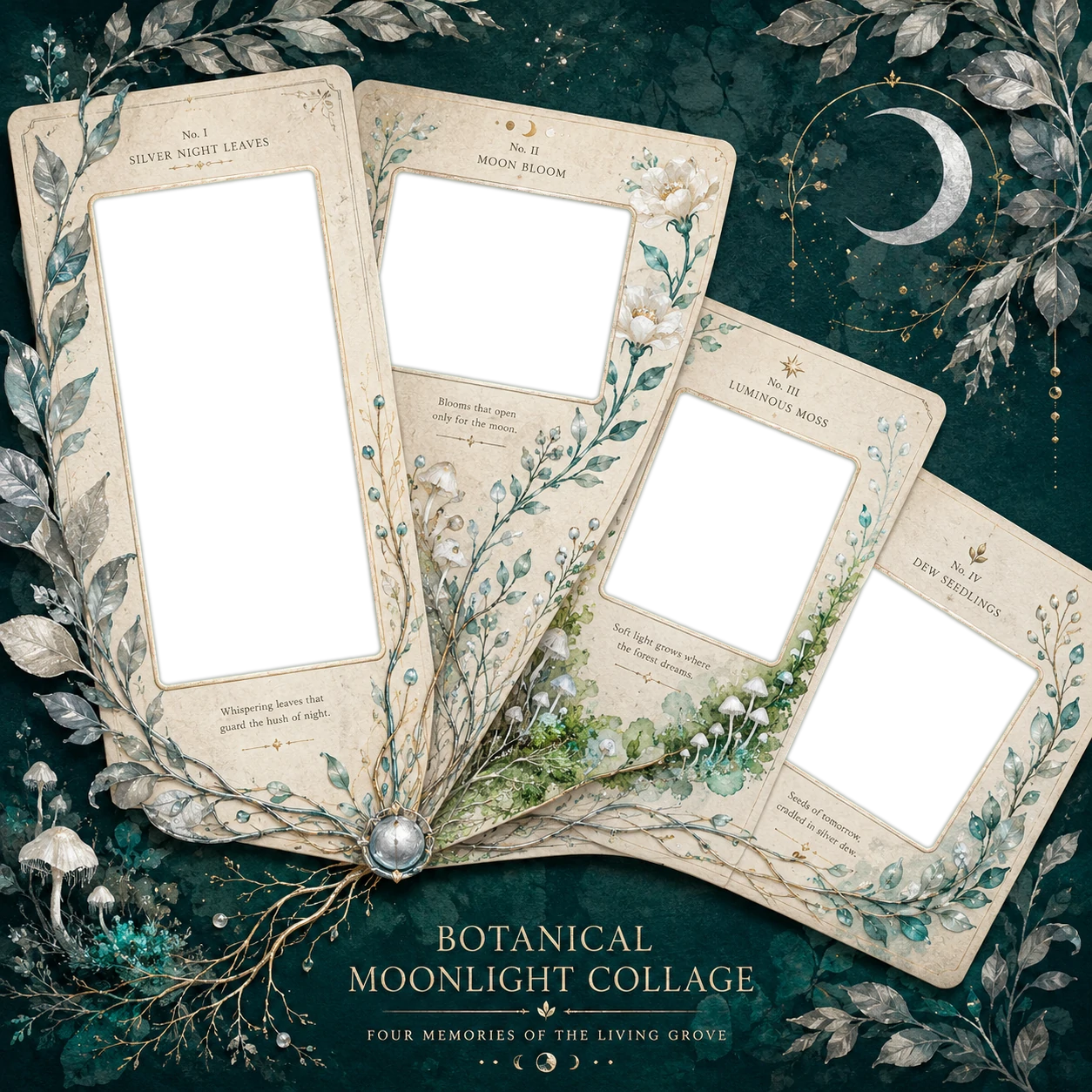 Botanical Moonlight Memory Collage