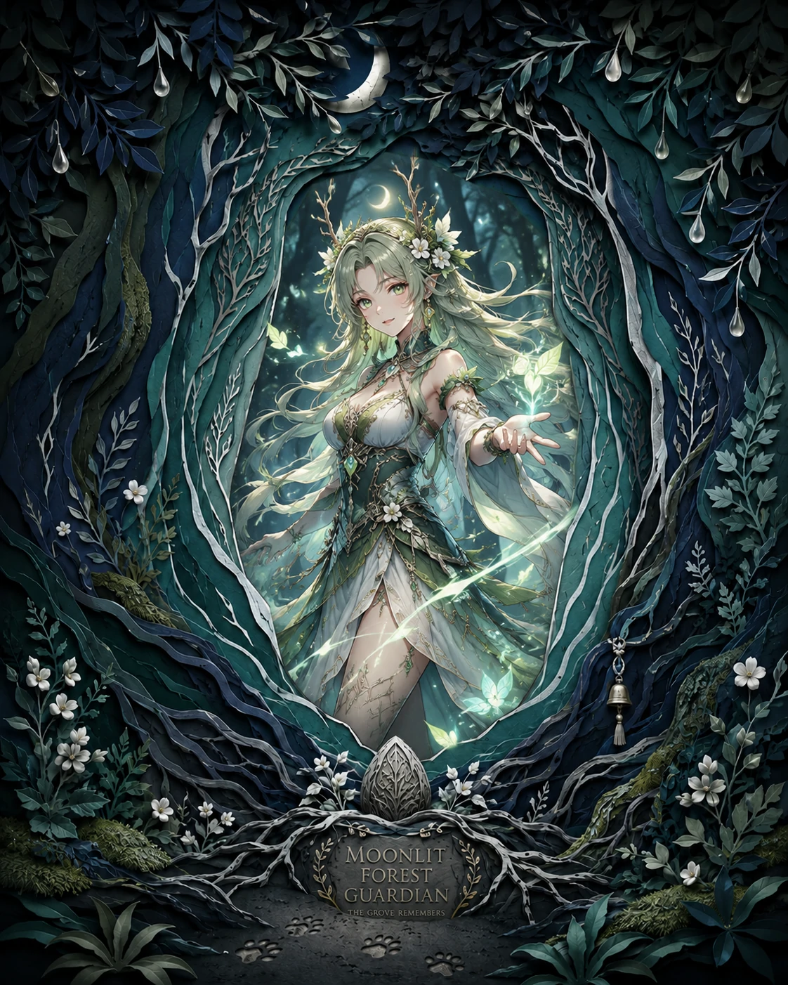 Moonlit Forest Guardian Portrait