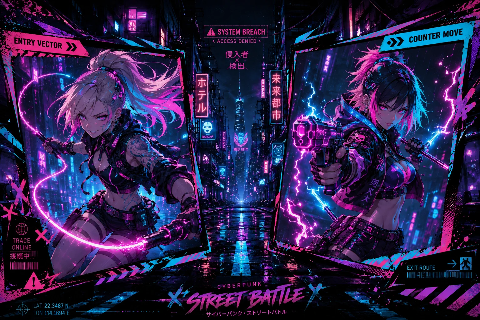 Cyberpunk Street Battle Frame