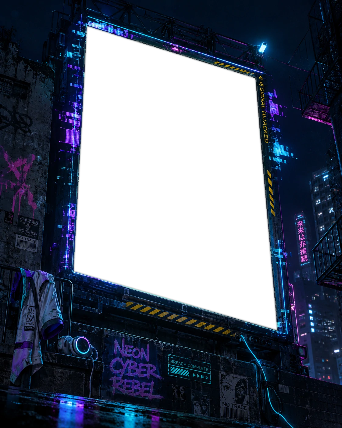 Neon Cyber Rebel Portrait