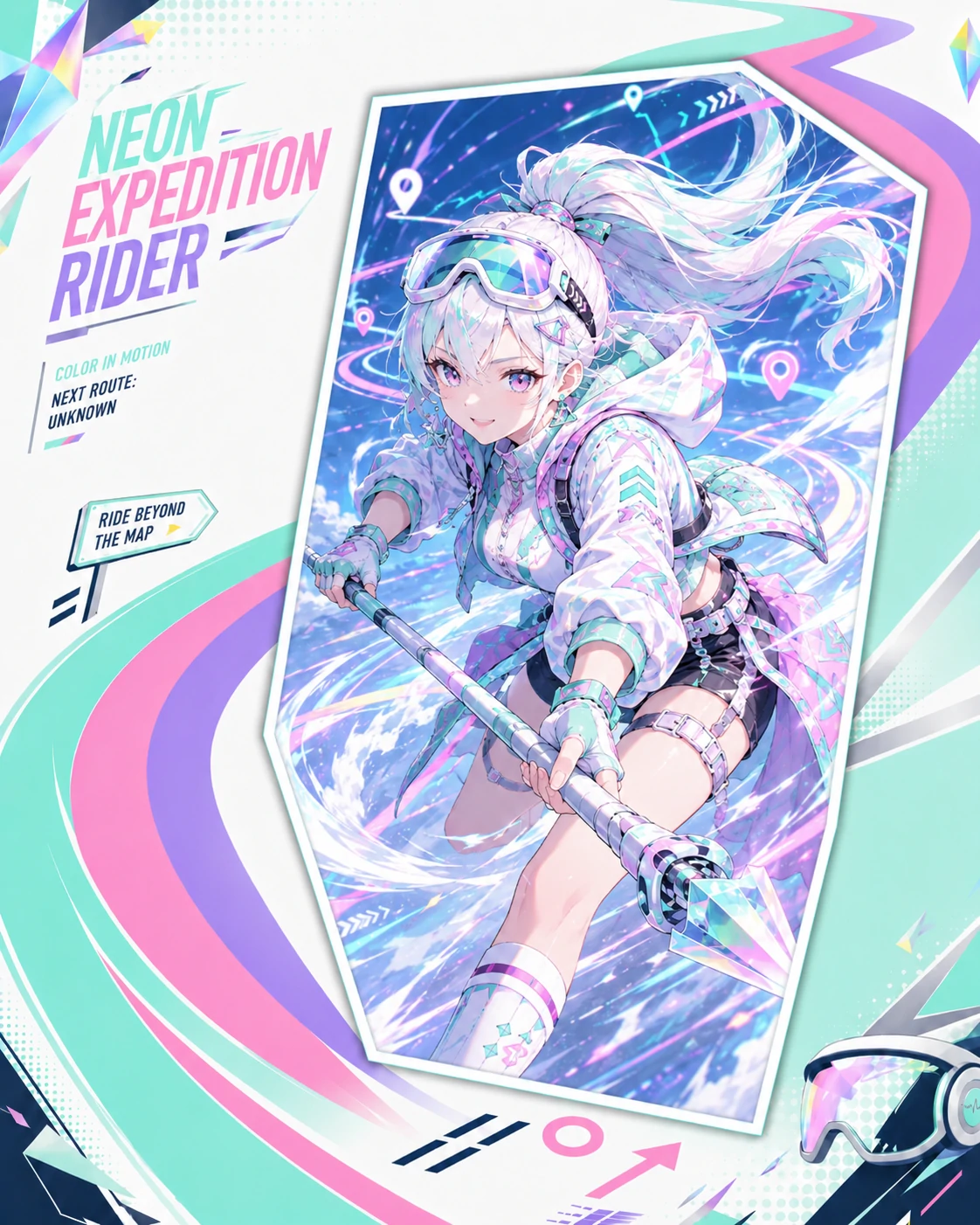 Neon Expedition Rider Portrait