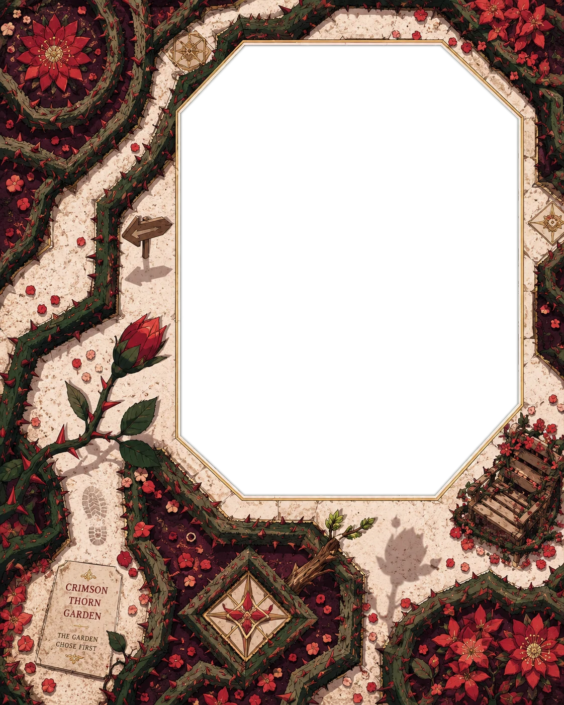 Crimson Thorn Garden Portrait