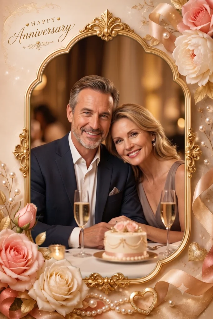 Elegant Anniversary Photo Card