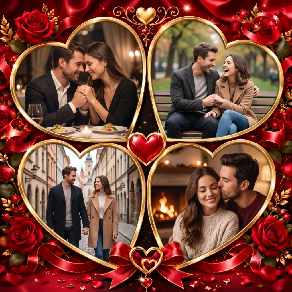 Heart-Shaped Couple Collage