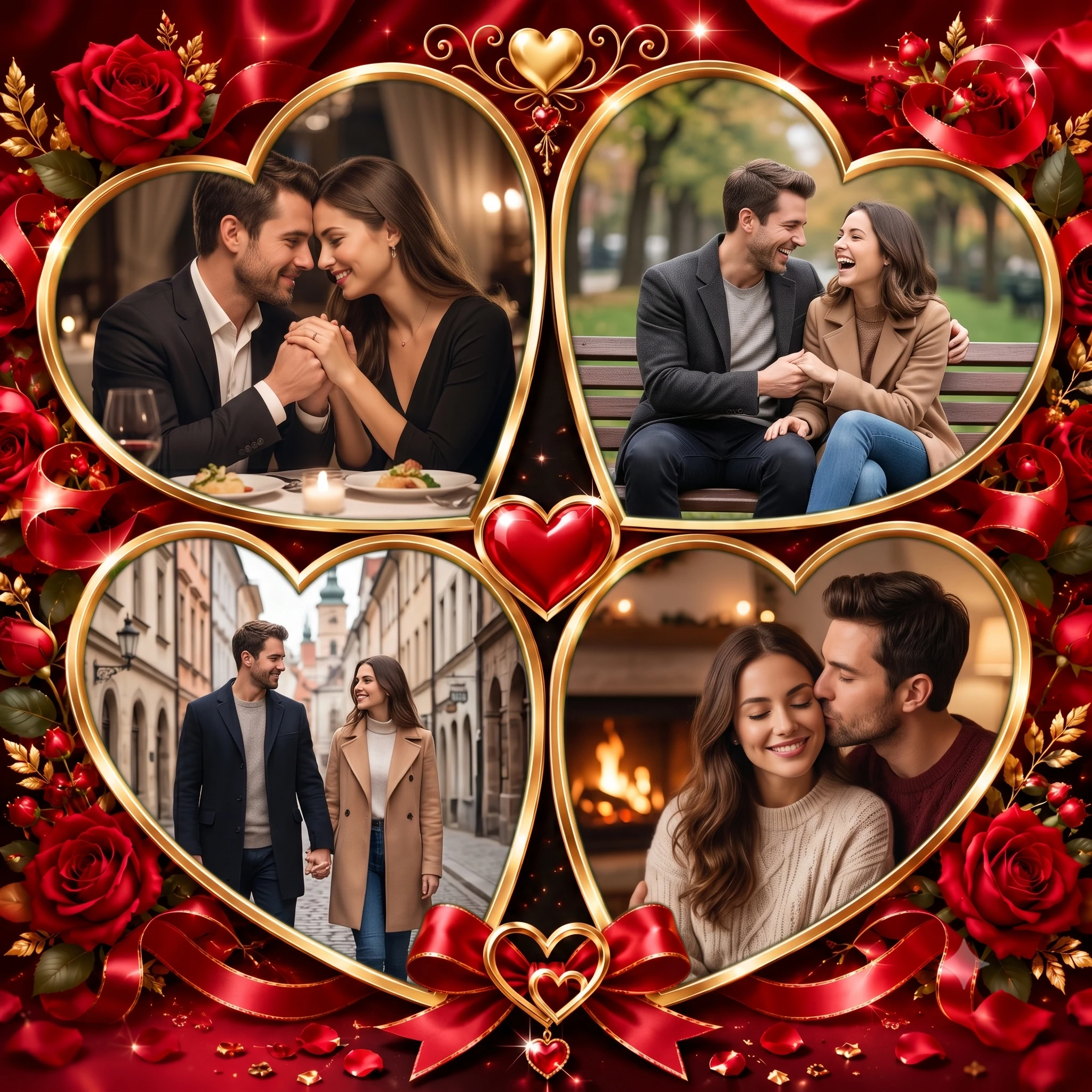 Heart-Shaped Couple Collage