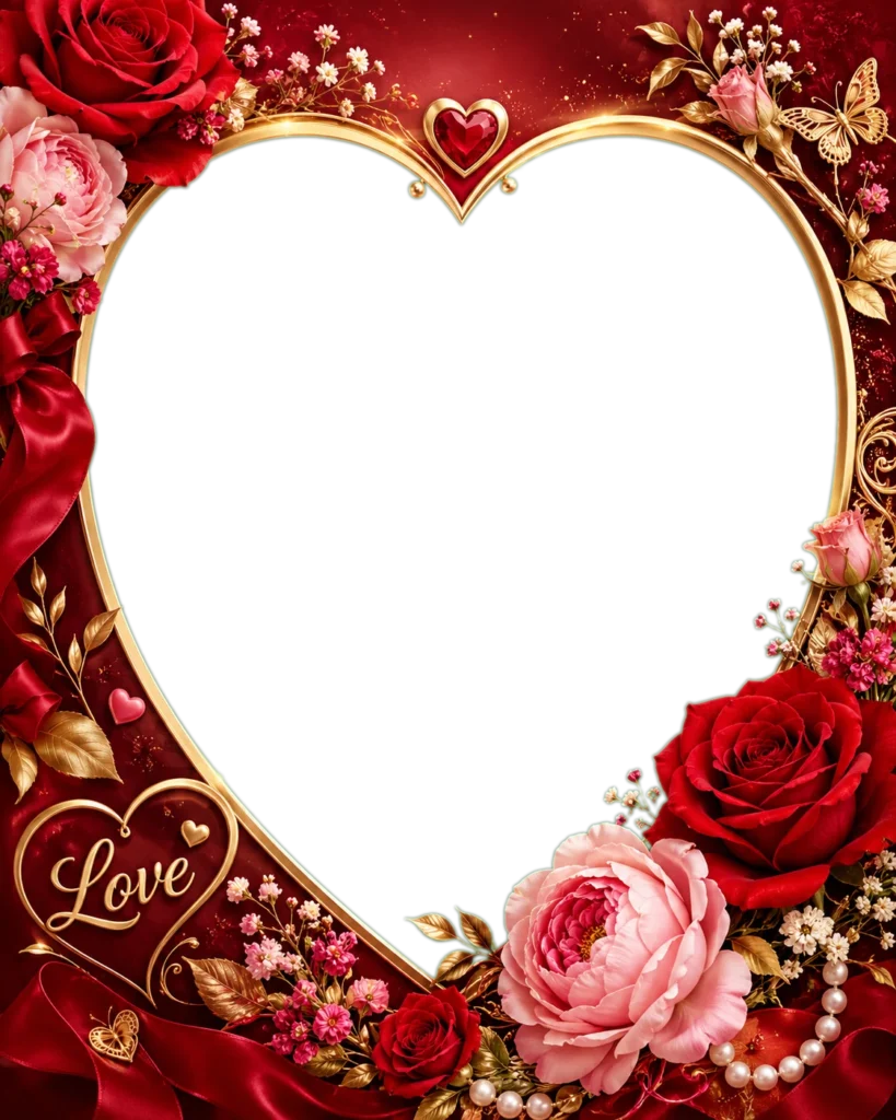 Romantic Floral Love Frame