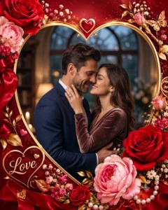 Romantic Floral Love Frame