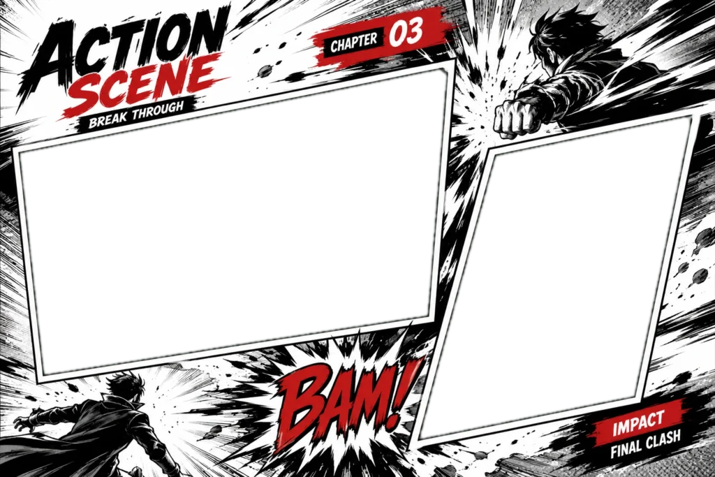 Dynamic Action Manga Scene