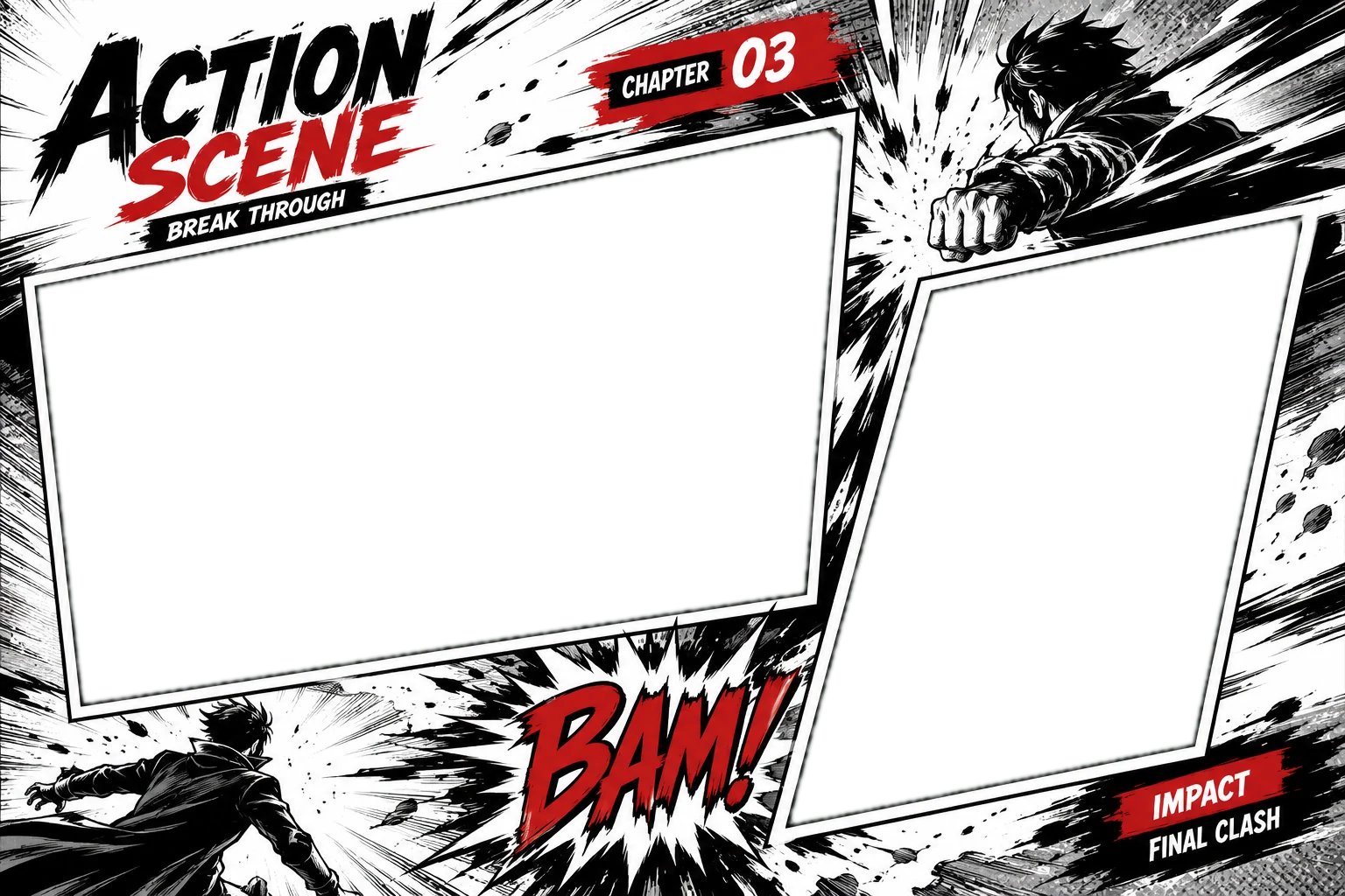 Dynamic Action Manga Scene