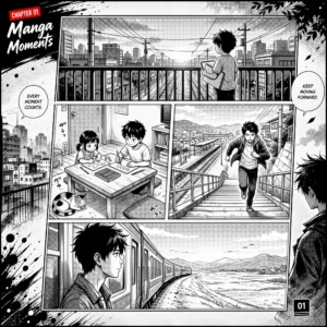 Black and White Manga Panel Collage