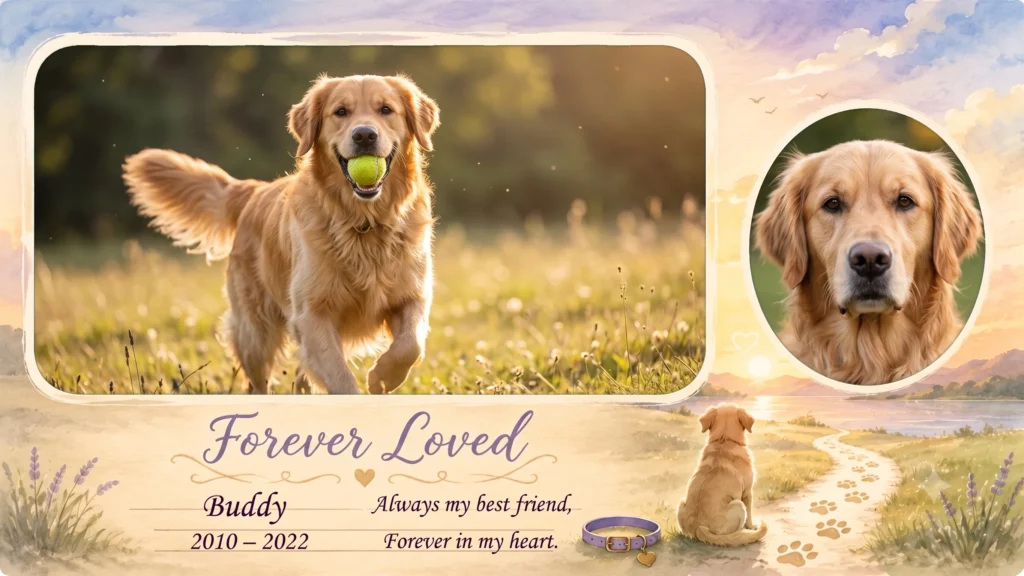 Peaceful Pet Memorial Frame