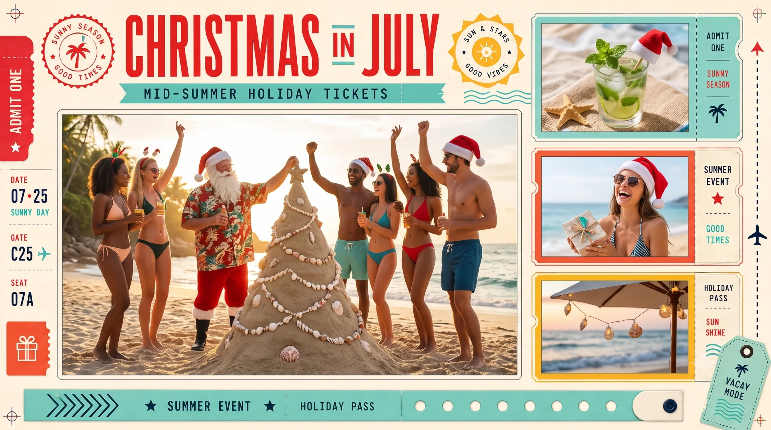 Mid-Summer Noel Ticket Collage