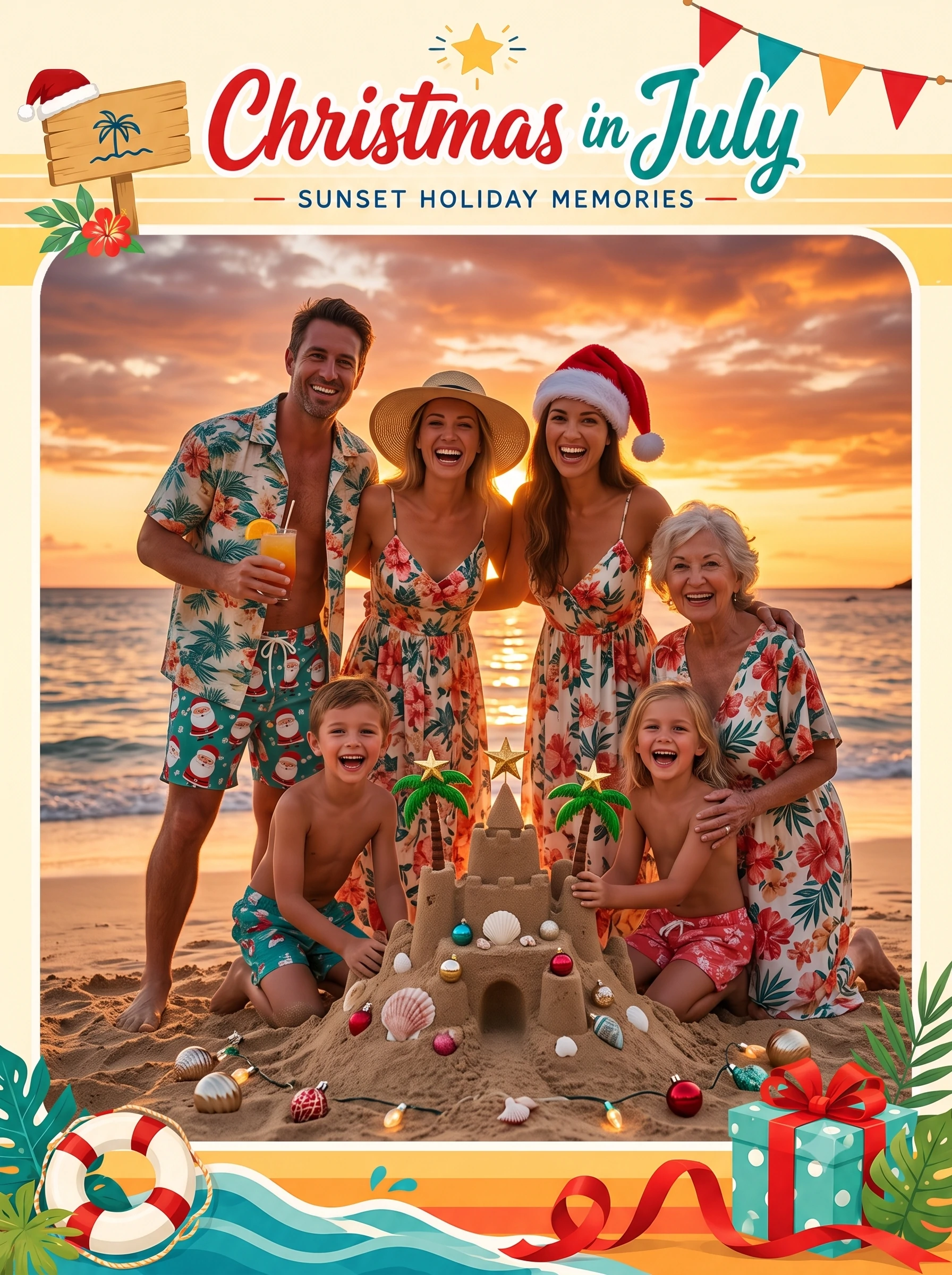 Sunset Boardwalk Holiday Sign