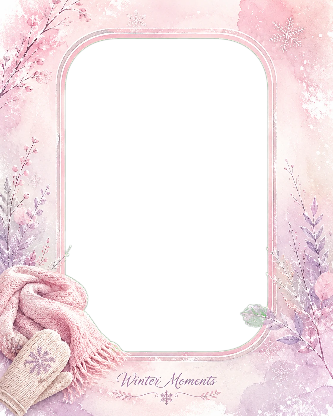 Soft Pink Winter Frame
