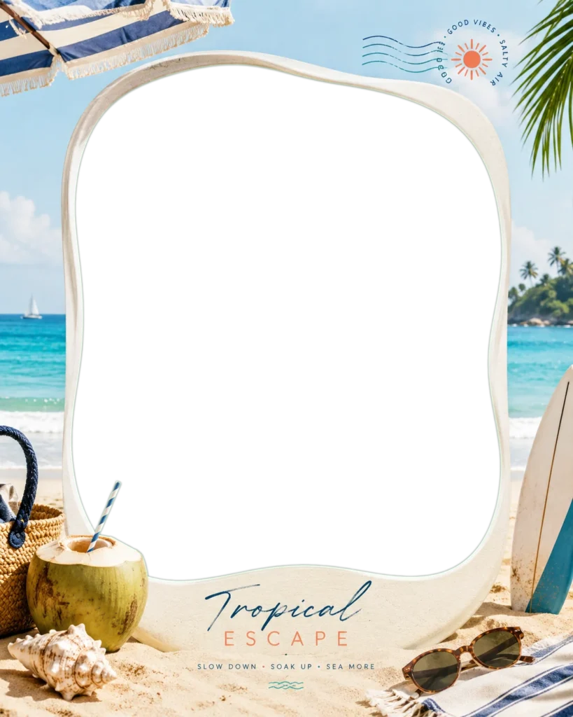 Tropical Beach Vacation Frame