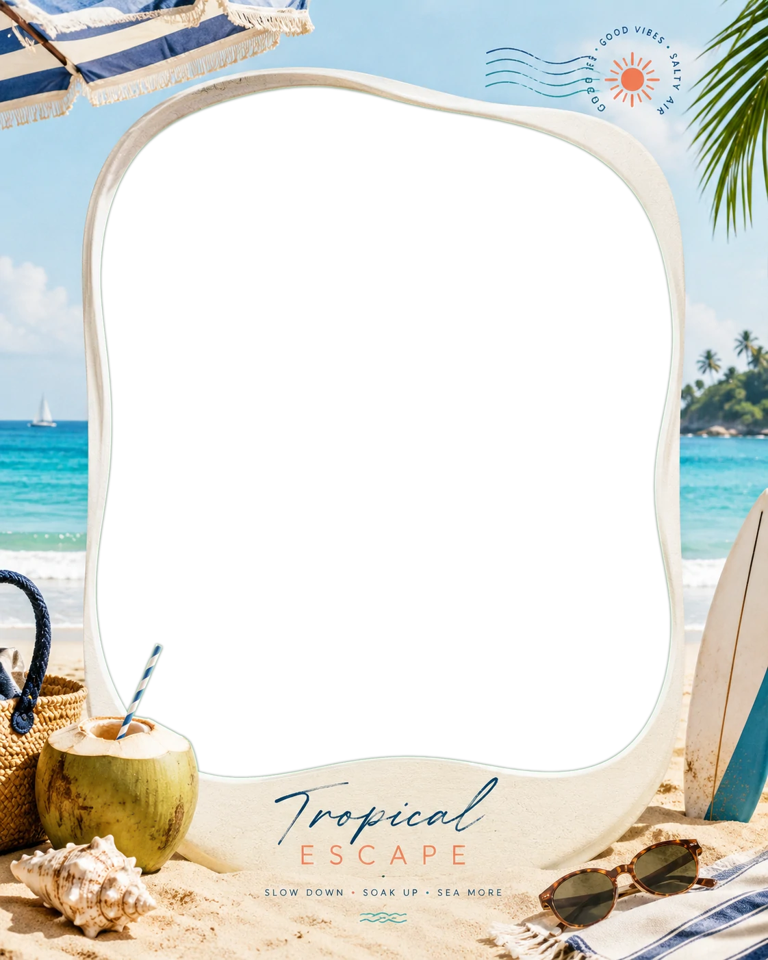 Tropical Beach Vacation Frame