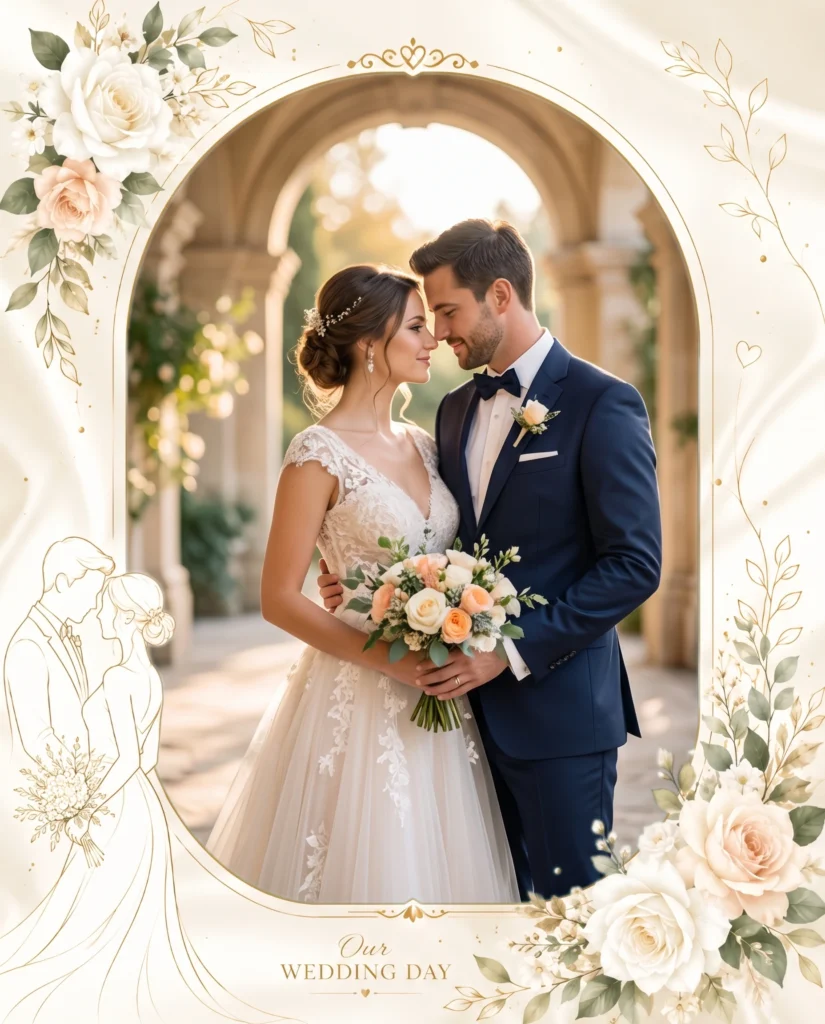 Elegant Bride and Groom Frame