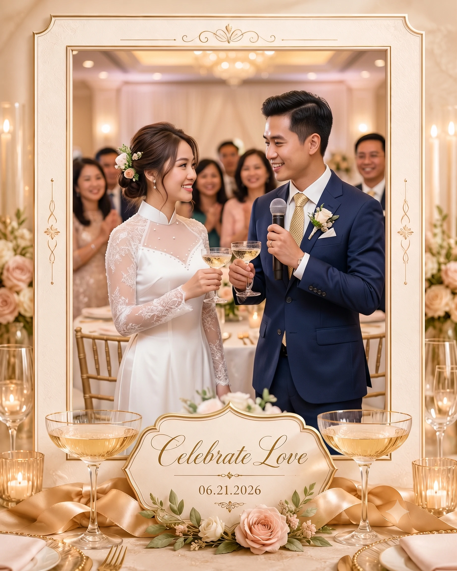 Champagne Toast Frame