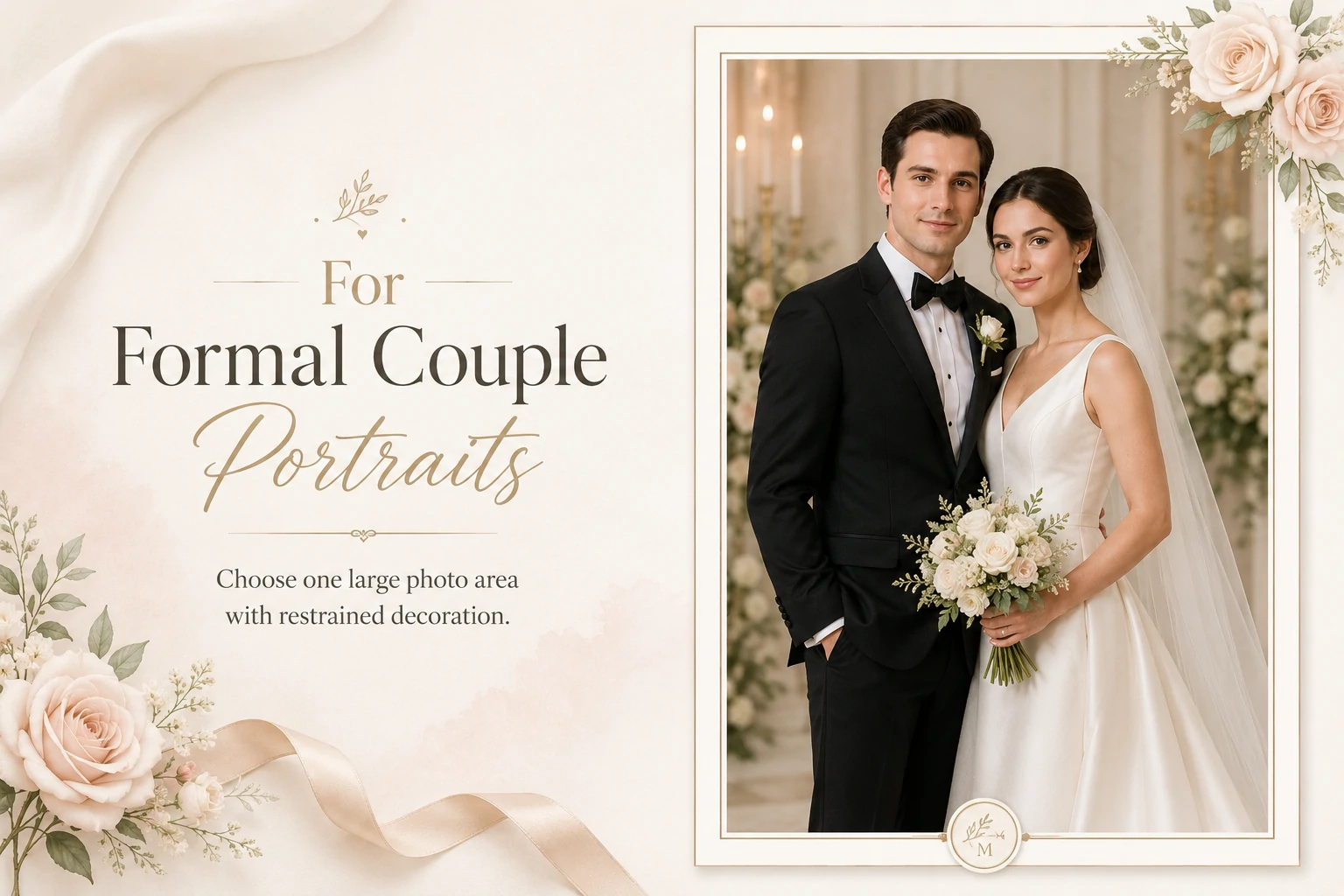 Wedding Photo Frame Ideas for Couples with bride and groom ceremony portrait