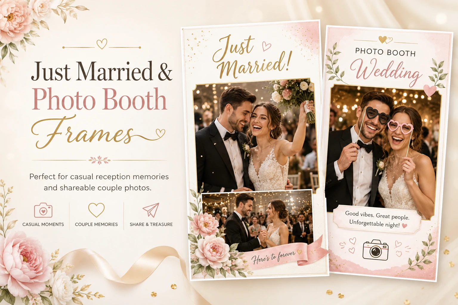 Wedding Photo Frame Ideas for Couples with just married and wedding photo booth layouts