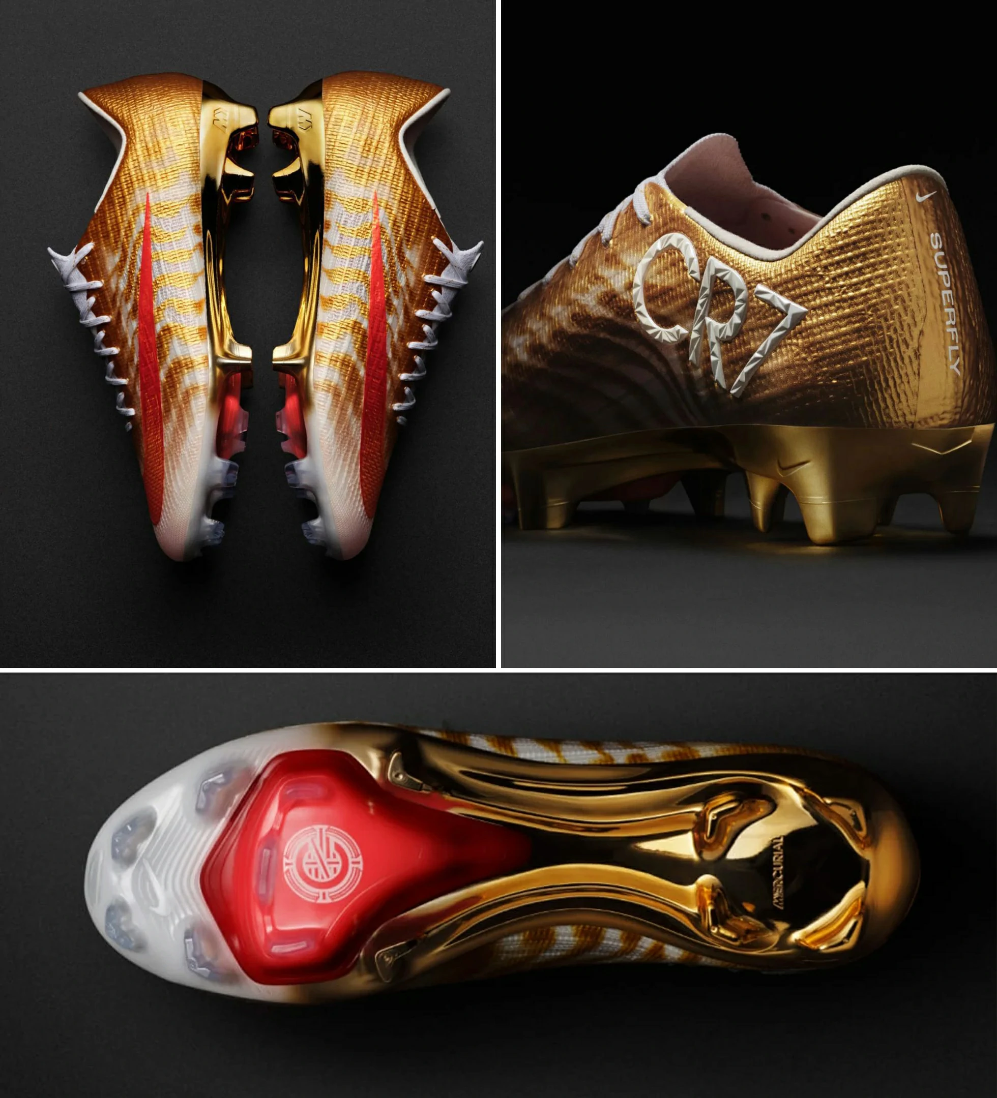Nike Mercurial Superfly 11 CR7 Gold Scorpion boots given to IShowSpeed